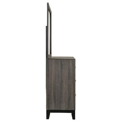 Watson 6-drawer Dresser with Mirror Grey Oak and Black - 212423M