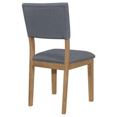 Sharon Open Back Padded Upholstered Dining Side Chair Blue and Brown (Set of 2) - 104172