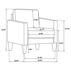 Ruth 3-piece Upholstered Track Arm Sofa Set Black - 508361-S3