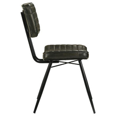 Partridge Padded Side Chairs Espresso and Black (Set of 2) - 110652