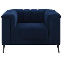 Chalet Upholstered Tuxedo Arm Tufted Chair Blue - 509213
