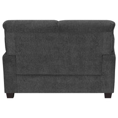 Clementine 2-piece Upholstered Padded Arm Sofa Set Grey - 506574-S2