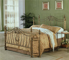 Sydney Metal Queen Open Frame Bed Antique Brushed Gold - 300171Q