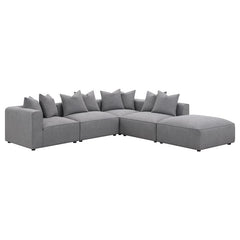 Jennifer Square Upholstered Ottoman Grey - 551596