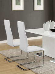 Montclair High Back Dining Chairs Black and Chrome (Set of 4) - 100515WHT