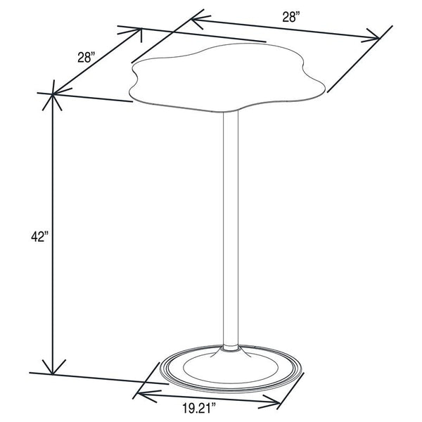 Keanu Pedestal Cloud-Shaped Top Bar Table Black - 182230