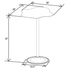 Keanu Pedestal Cloud-Shaped Top Bar Table Black - 182230