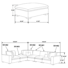 Lakeview 6-piece Upholstered Modular Sectional Sofa Ivory - 551461-SET