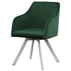 Arika Channeled Back Swivel Dining Chair Green - 193372GRN