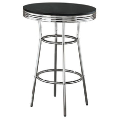 Retro Round 30-inch 1950's Bistro Pub Height Bar Table Black - 2405