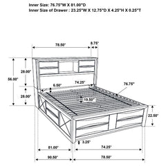 Briana 4-piece Eastern King Bedroom Set Black - 202701KE-S4