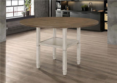 Sarasota Counter Height Table with Shelf Storage Nutmeg and Rustic Cream - 192818