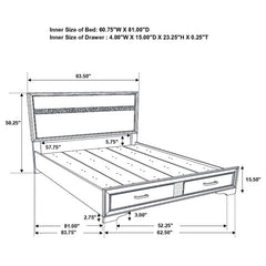 Miranda Wood Queen Storage Panel Bed White - 205111Q