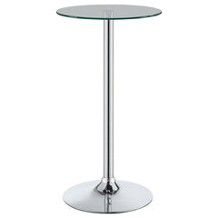 Abiline Glass Top Round Bar Table Chrome - 120341