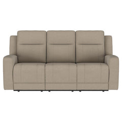 Brentwood 3-piece Upholstered Reclining Sofa Set Taupe - 610281-S3