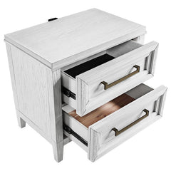 Marielle 2-drawer Nightstand Bedside Table Distressed White - 224842