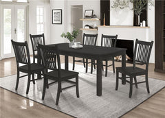 Marbrisa 7-piece Rectangular Dining Table Set Matte Black - 123071-S7