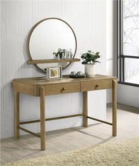 Arini Round Vanity Wall Mirror with Shelf Sand Wash - 224308