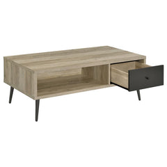 Welsh 1-drawer Engineered Wood Coffee Table Antique Pine - 701038