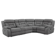 Higgins Upholstered Power Reclining Sectional Sofa Grey - 600370