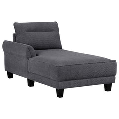 Caspian Upholstered Curved Arm Chaise Sectional Sofa Grey - 509540