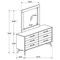 Marlow 6-drawer Dresser with Mirror Rough Sawn Multi - 215763M