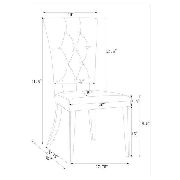 Kerwin 5-piece Dining Room Set White and Chrome - 111101-S5W