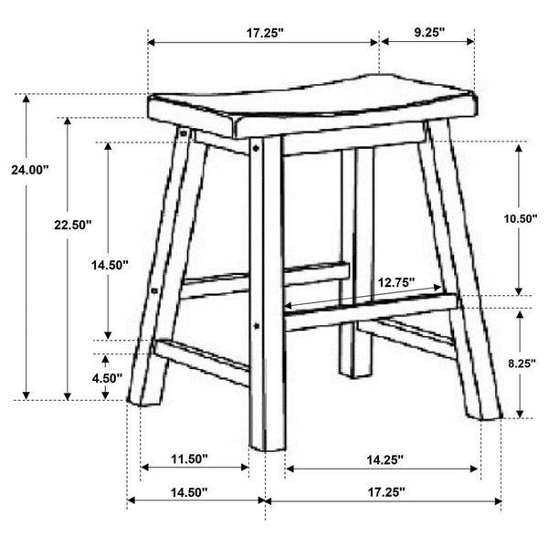 Durant Wooden Counter Height Stools Chestnut (Set of 2) - 180069