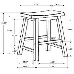 Durant Wooden Counter Height Stools Chestnut (Set of 2) - 180069