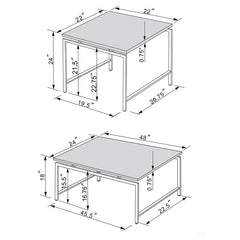 Clark 3-piece Faux Marble Top Coffee Table Set White - 708153