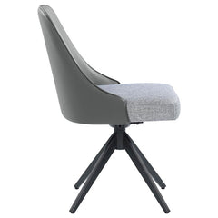 Paulita Upholstered Swivel Side Chairs (Set of 2) Grey and Gunmetal - 110712