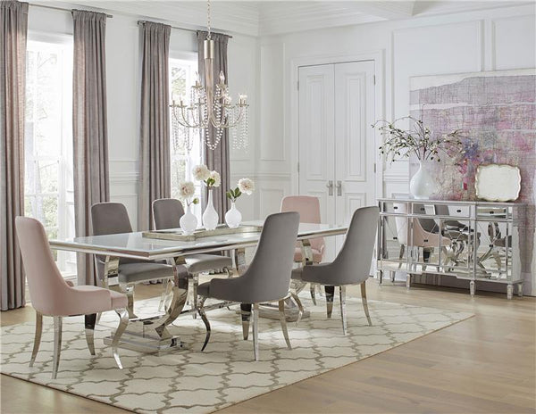 Antoine Upholstered Demi Arm Dining Side Chairs (Set of 2) - 108813