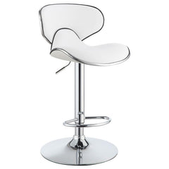 Edenton Upholstered Adjustable Height Bar Stools White and Chrome (Set of 2) - 120389