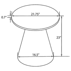 Avon Round Marble Top Stainless Steel Side End Table White - 707827