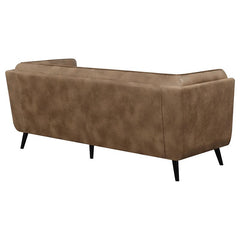 Thatcher Upholstered Tuxedo Arm Tufted Sofa Brown - 509421