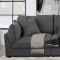 Sasha Upholstered LAF Chair Barely Black - 551684LAF