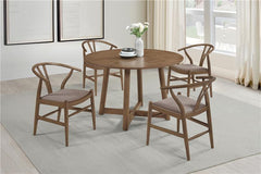 Dinah Round Solid Wood Dining Table Walnut - 108471