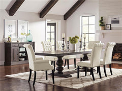 Alana Upholstered Arm Chair Beige and Smokey Black - 107283