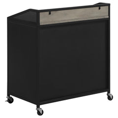 Arlette Wine Cabinet with Wire Mesh Doors Grey Wash and Sandy Black - 183476