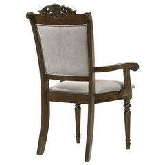 Willowbrook Upholstered Dining Armchair Grey and Chestnut (Set of 2) - 108113