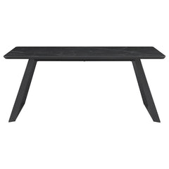 Smith Rectangle Ceramic Top Dining Table Black and Gunmetal - 115231