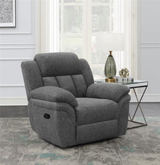 Bahrain Upholstered Glider Recliner Charcoal - 609543