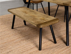 Maverick Rectangular Dining Bench Natural Mango and Black - 123043