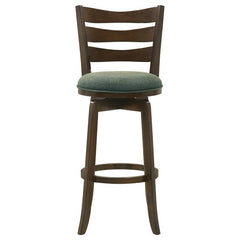 Murphy Ladder Back Pub Height Swivel Bar Stool Dark Cherry and Hunter Green - 181379