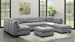 Claude Square Upholstered Tufted Ottoman Dove - 551006