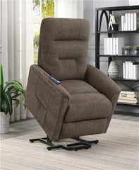 Henrietta Upholstered Power Lift Massage Chair Brown - 609404P