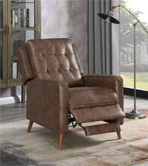 Davidson Upholstered Tufted Push Back Recliner Brown - 609566