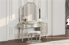 Evangeline Tri-Fold Vanity Mirror Silver Oak - 223398
