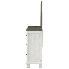 Lilith 7-drawer Dresser with Mirror Distressed White - 224473M