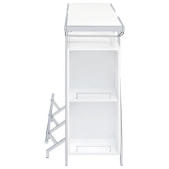 Araceli Home Bar Wine Cabinet White High Gloss and Chrome - 182355